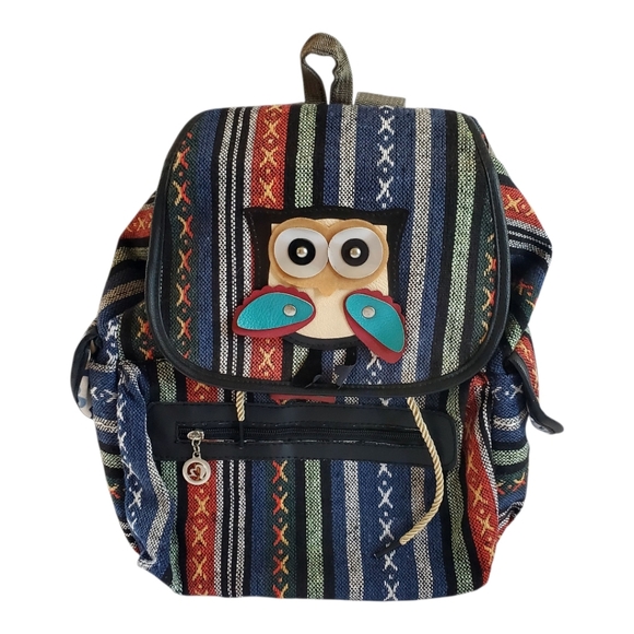 Handbags - Bohemian  Colorful Owl Pattern Backpack